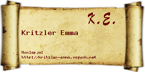 Kritzler Emma névjegykártya